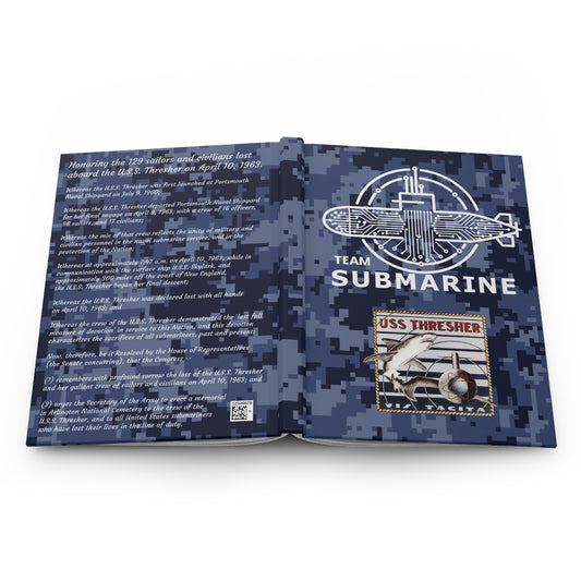 TeamSub USS THRESHER Hardcover Journal Matte by Printify (+$5.29/S&H)