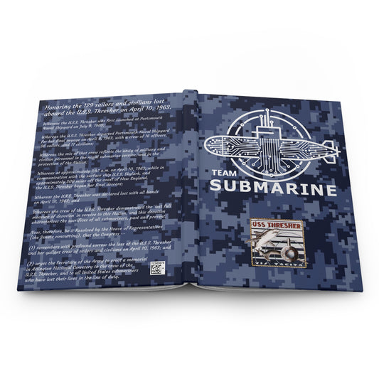 TeamSub USS THRESHER Hardcover Journal Matte by Printify (+$5.29/S&H)