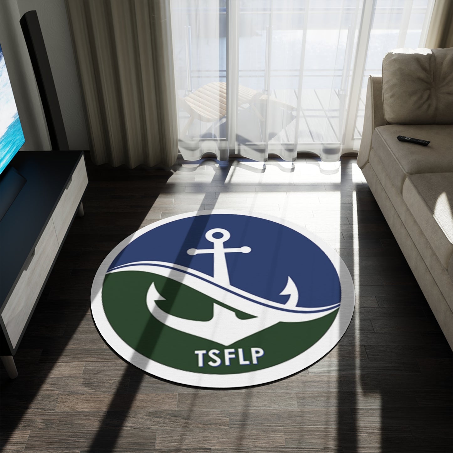TSFLP on White 60x60" Round Rug by Printify (+$45/S&H)