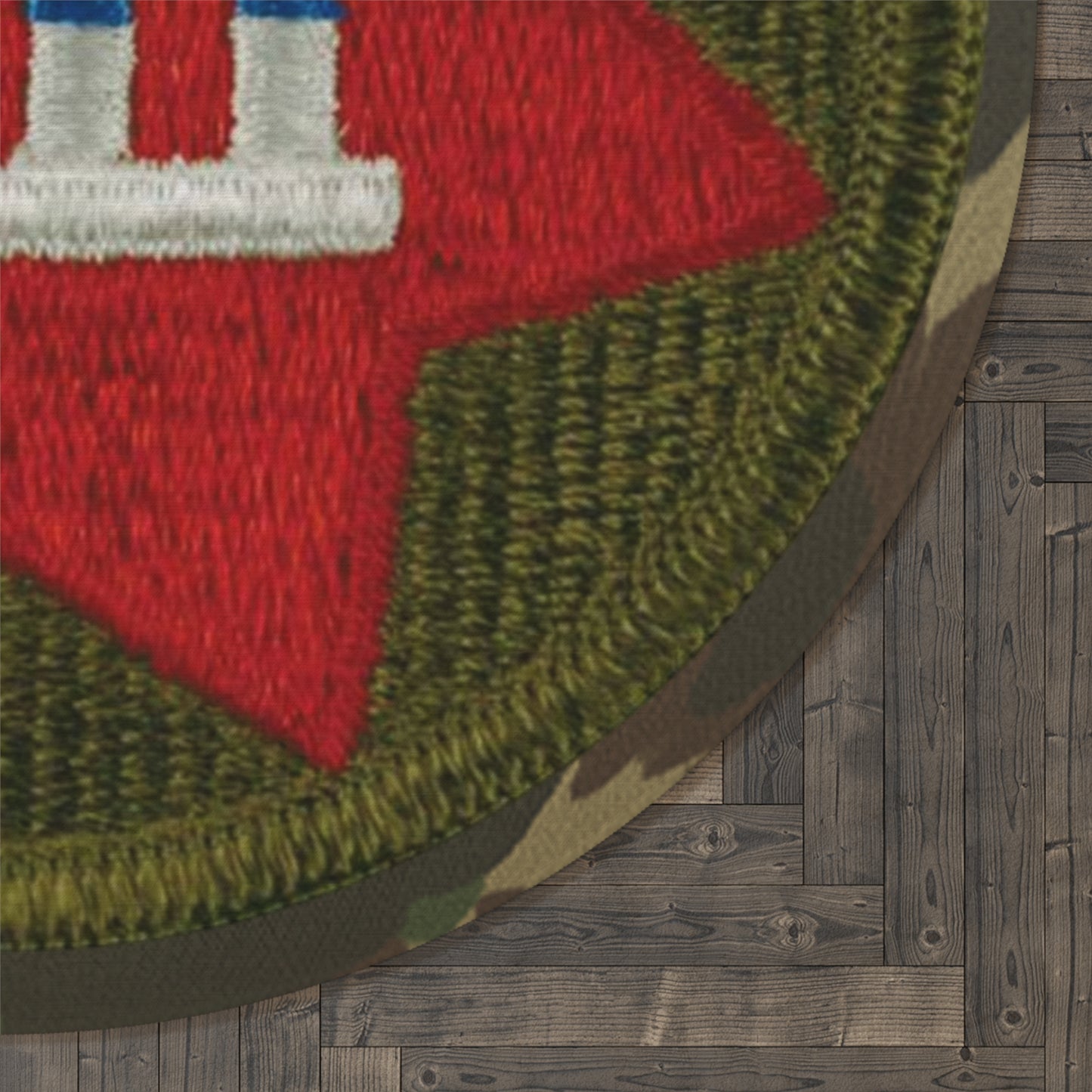 VII Corps Patch on Camo 60x60" Round Rug by Printify (+$45/S&H)