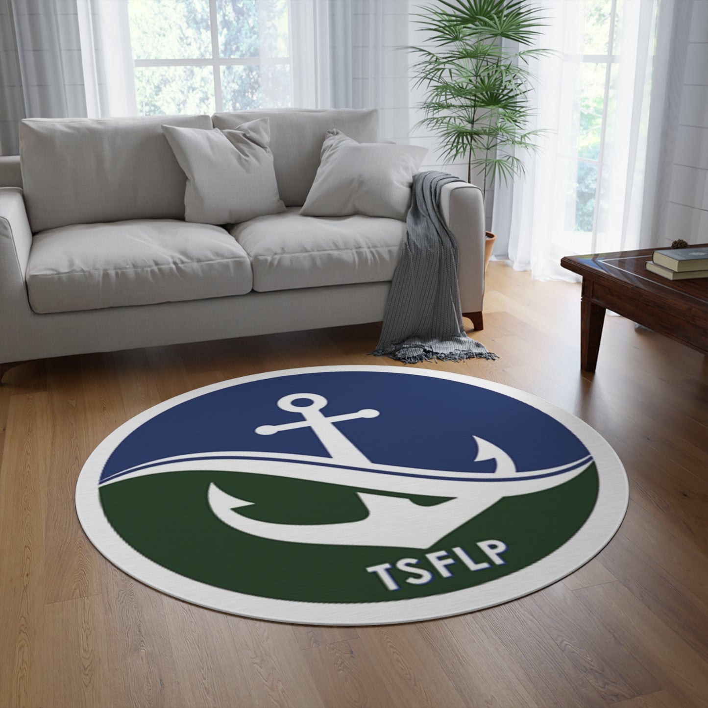 TSFLP on White 60x60" Round Rug by Printify (+$45/S&H)